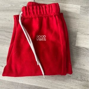 Like New! NoBo “Good Vibes” Red Sweatpants!